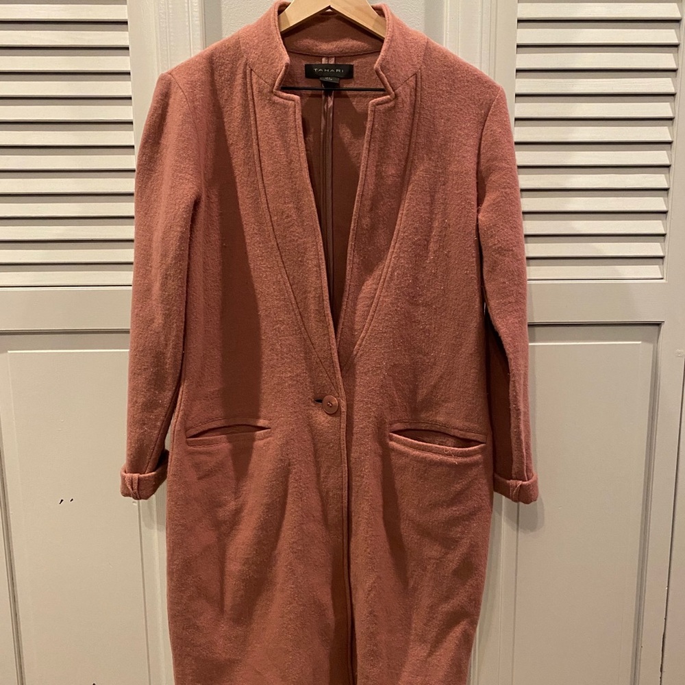 Tahari pink lightweight coat